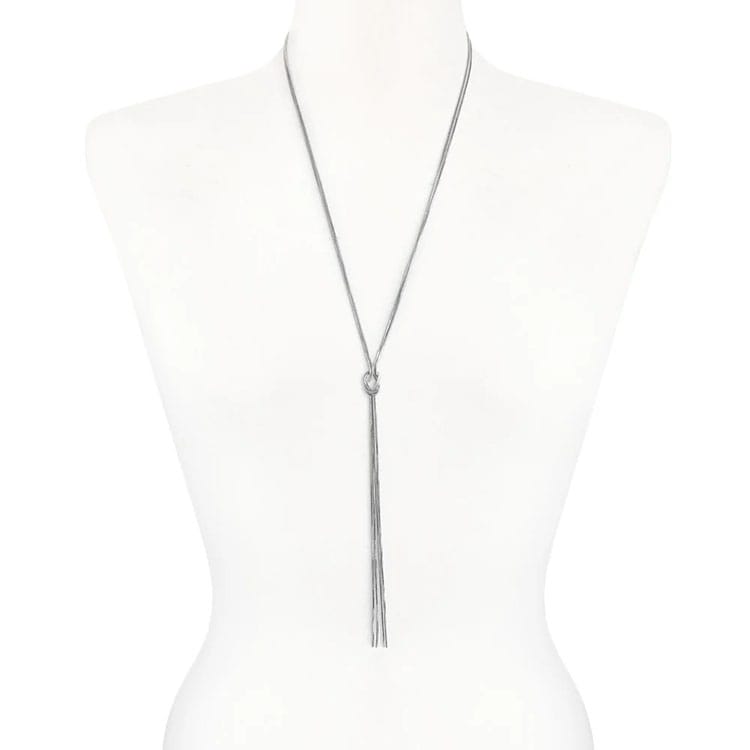 ナニス　ロングネックレス　シルバー　750WG 2WAY/シルバービーズ】カレンシルバーロング ネックレス