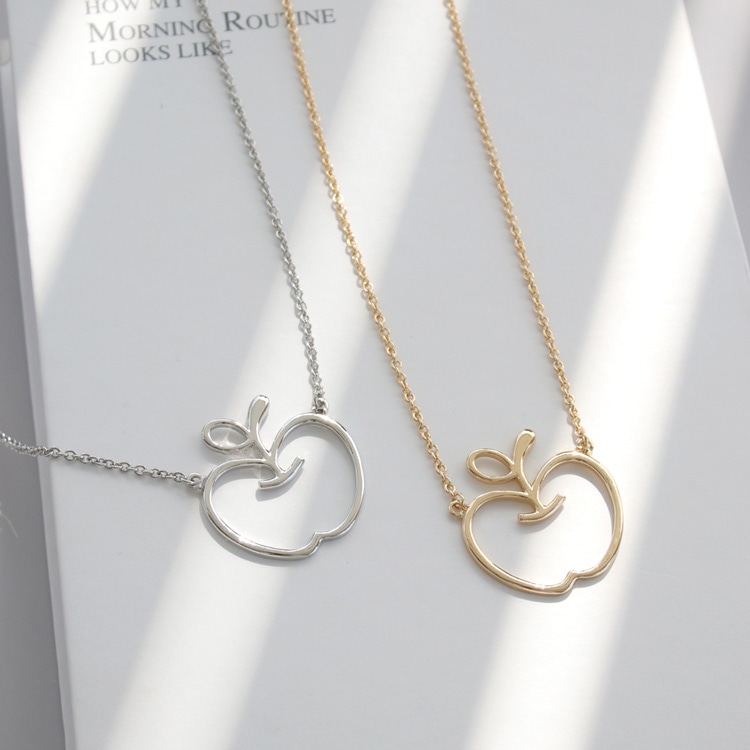 N-368) リンゴモチーフネックレス | ビーズ・パーツなどのハンドメイド