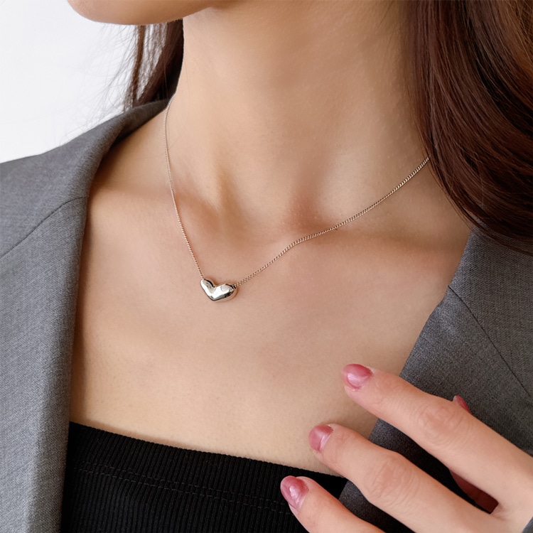 N-399) ハートネックレス | ビーズ・パーツなどのハンドメイドパーツ