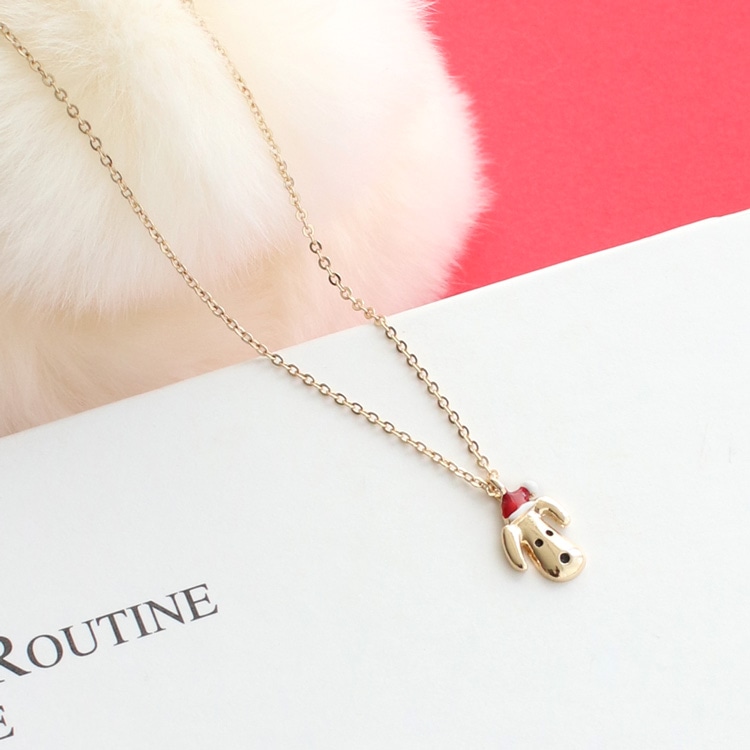 N-384) いぬサンタネックレス | ビーズ・パーツなどのハンドメイド