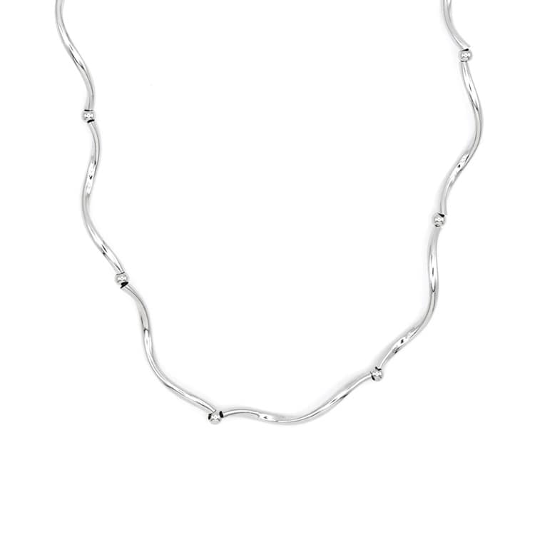 N-417) ニュアンスウェーブチョーカーネックレス / ニッケルフリー