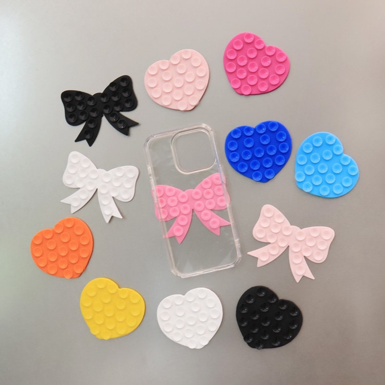 ハートスマホパッド / 2pcs | ビーズ・パーツなどのハンドメイドパーツ