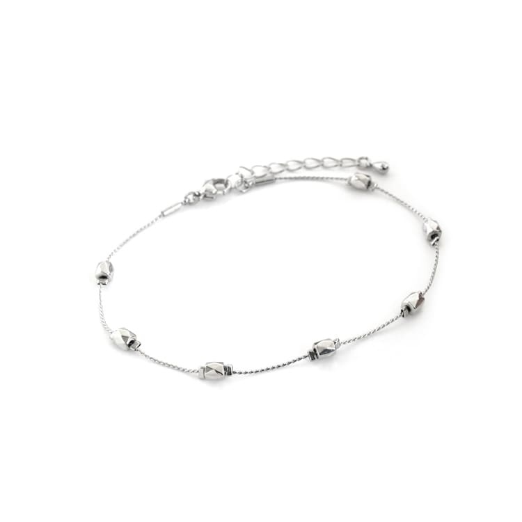 B-177) メタルビーズステーションアンクレット | ビーズ・パーツなどの