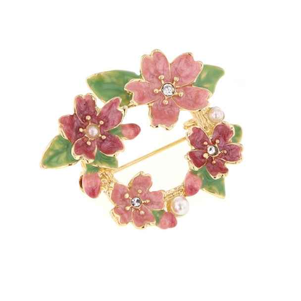 C-349) 桜モチーフブローチ | ビーズ・パーツなどのハンドメイドパーツ