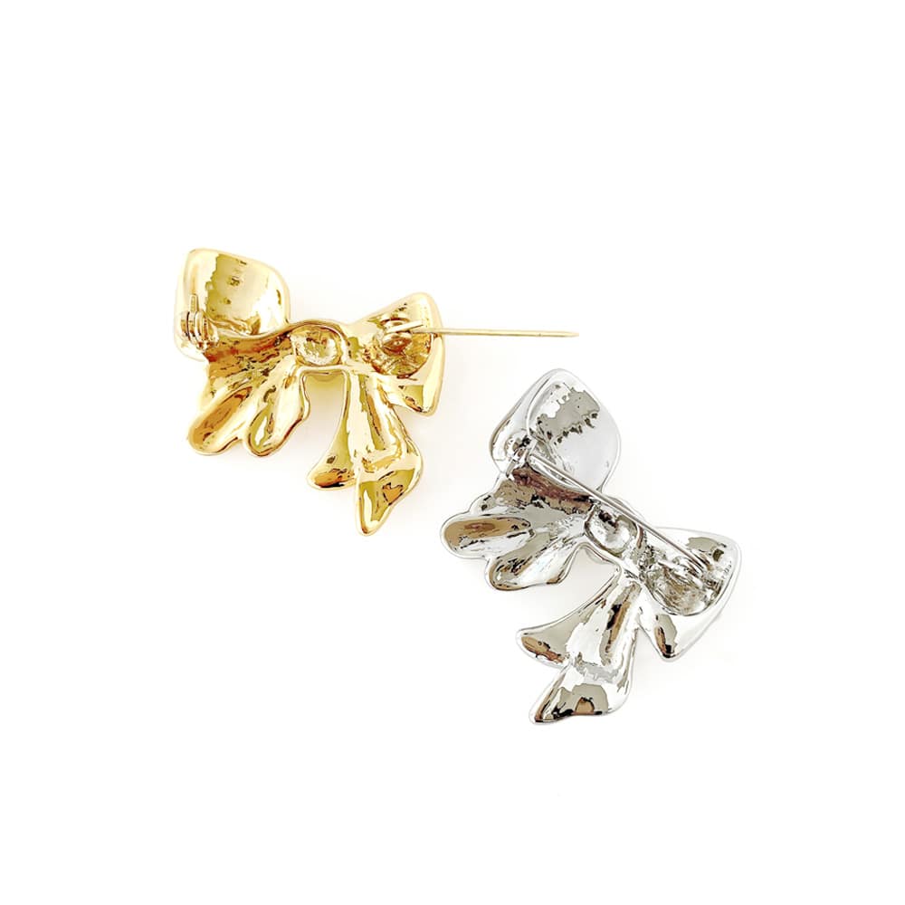 C-278) メタルリボンブローチ | ビーズ・パーツなどのハンドメイド