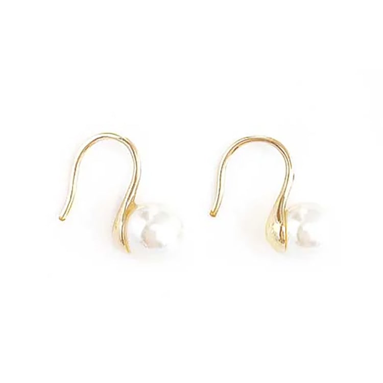 P-775) 1粒パールフックピアス | ビーズ・パーツなどのハンドメイド