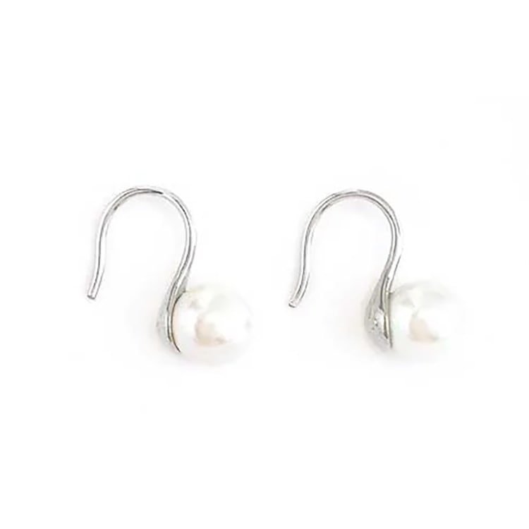 P-775) 1粒パールフックピアス | ビーズ・パーツなどのハンドメイド