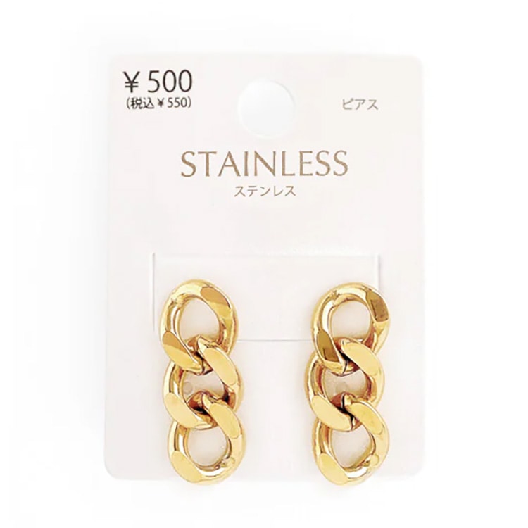 P-905) チェーンモチーフピアス / ステンレス | ビーズ・パーツなどの