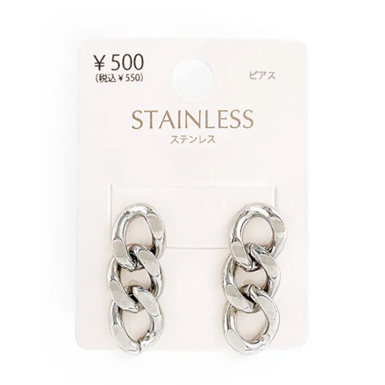 P-905) チェーンモチーフピアス / ステンレス | ビーズ・パーツなどの