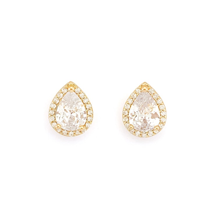 P-1105) ドロップビジューチタンピアス / キュービックジルコニア