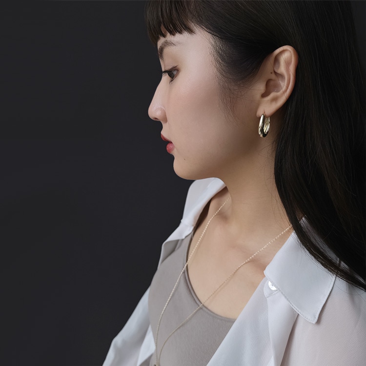 P-1148) ドロップフープピアス | ビーズ・パーツなどのハンドメイド