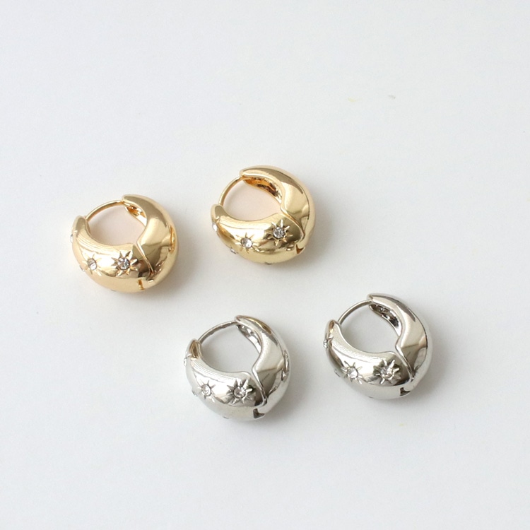 P-1112) シャイニーラウンドドロップピアス | ビーズ・パーツ