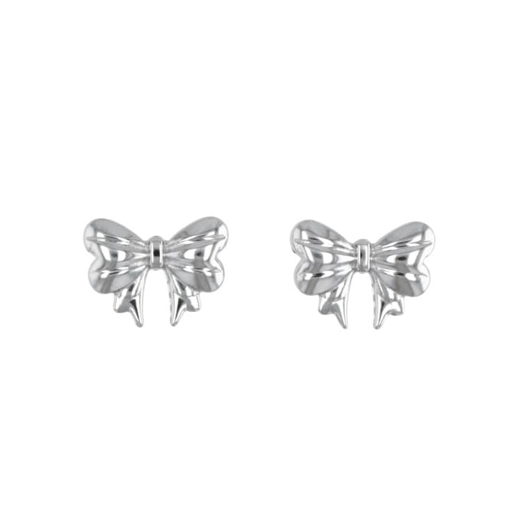 P-1090) ミニリボンピアス / ステンレス | ビーズ・パーツなどの