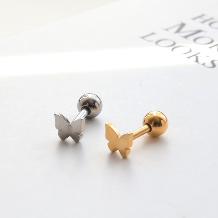 P-1247) バタフライボディピアス / 16G | ビーズ・パーツなどの