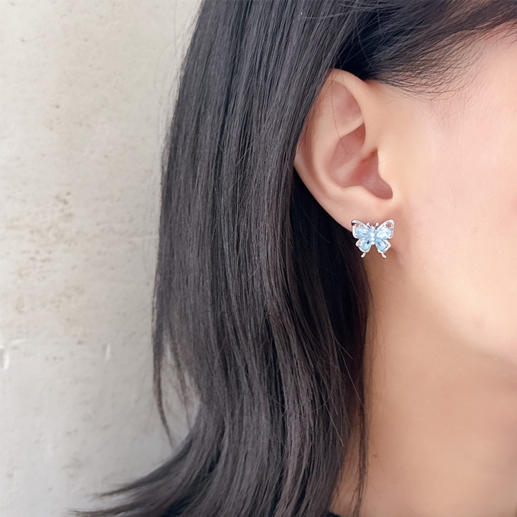 P-1222) バタフライチタンピアス | ビーズ・パーツなどのハンドメイド
