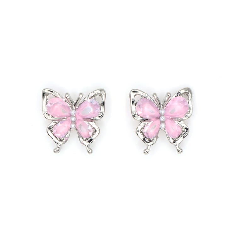 P-1222) バタフライチタンピアス | ビーズ・パーツなどのハンドメイド