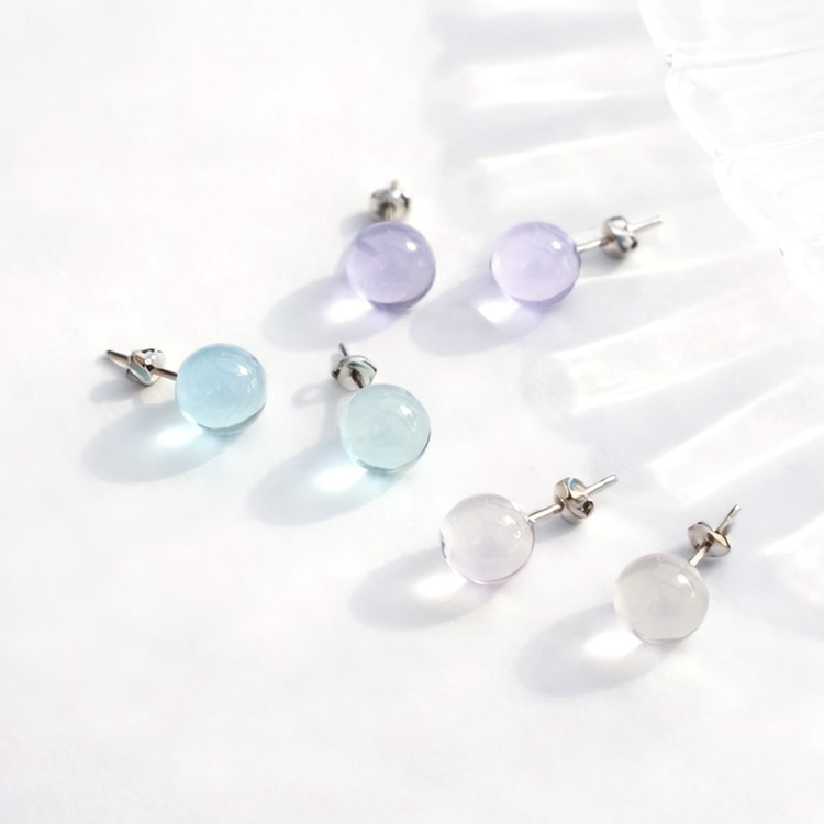 P-1219) クリアボールチタンピアス | ビーズ・パーツなどの
