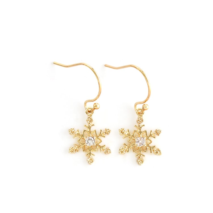 P-1168) スノークリスタルフックピアス | ビーズ・パーツなどの 