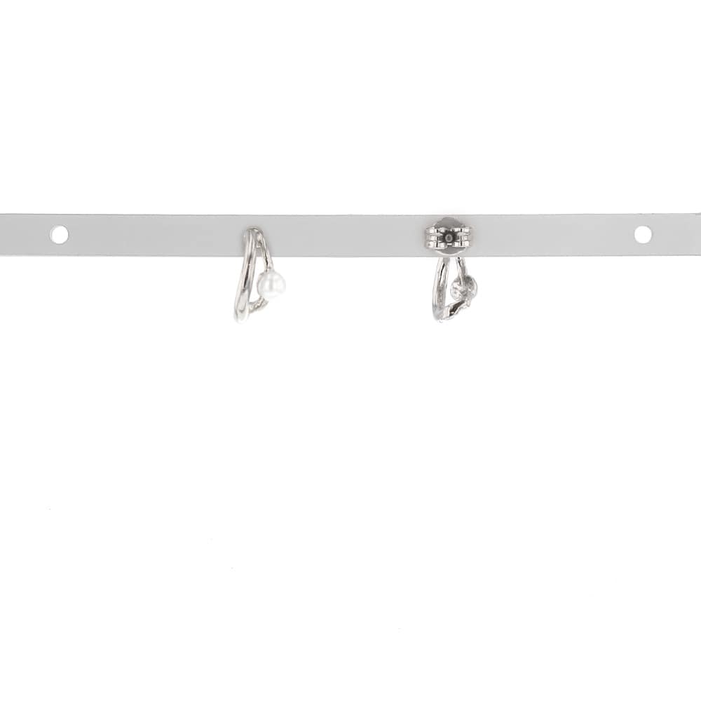 P-1078) パール付ダブルラインピアス / ニッケルフリー | ビーズ