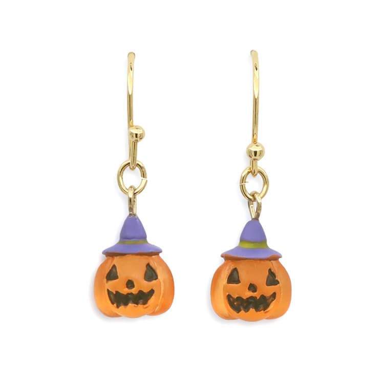 P-1255) ハロウィンパンプキンフックピアス | ビーズ・パーツなどの