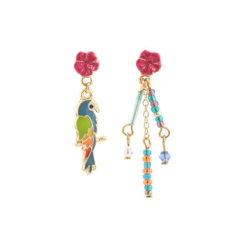 P-1096) オウムチタンピアス | ビーズ・パーツなどのハンドメイド