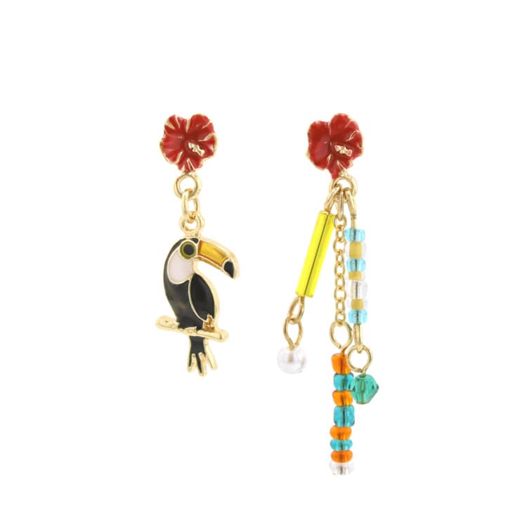 P-1098) ステンドグラス風チタンピアス | ビーズ・パーツなどの