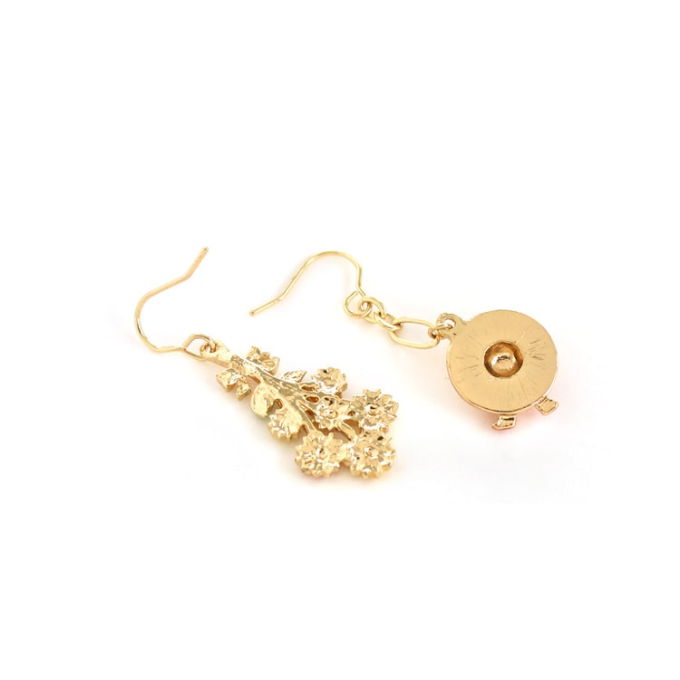 P-1117) ひまわりブーケ×麦わら帽子ピアス | ビーズ・パーツなどの