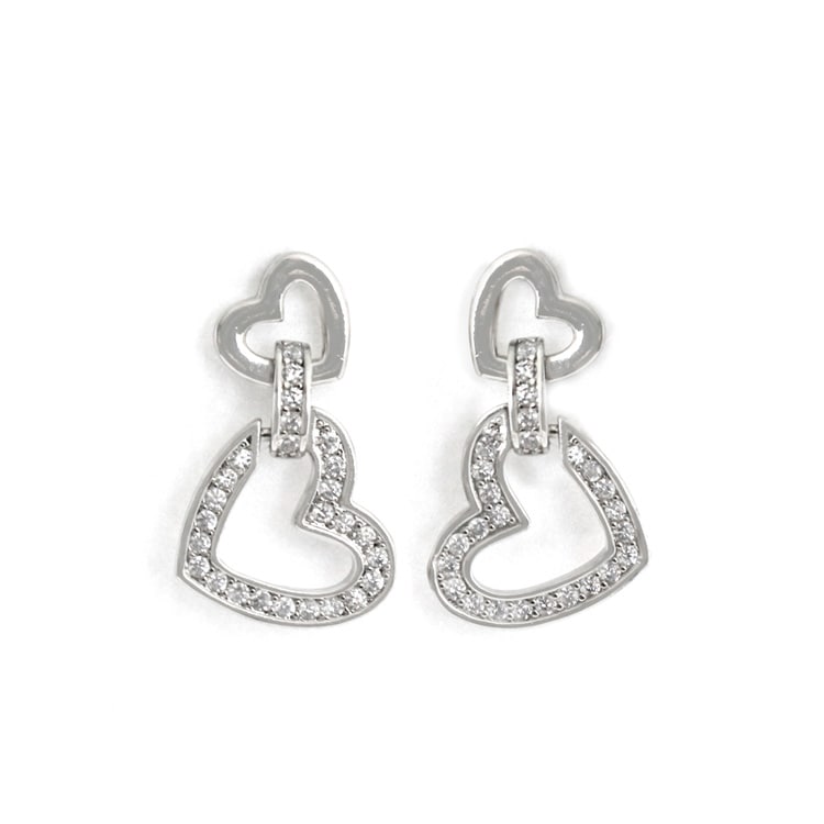 P-1176) オープンハートチタンピアス / キュービックジルコニア