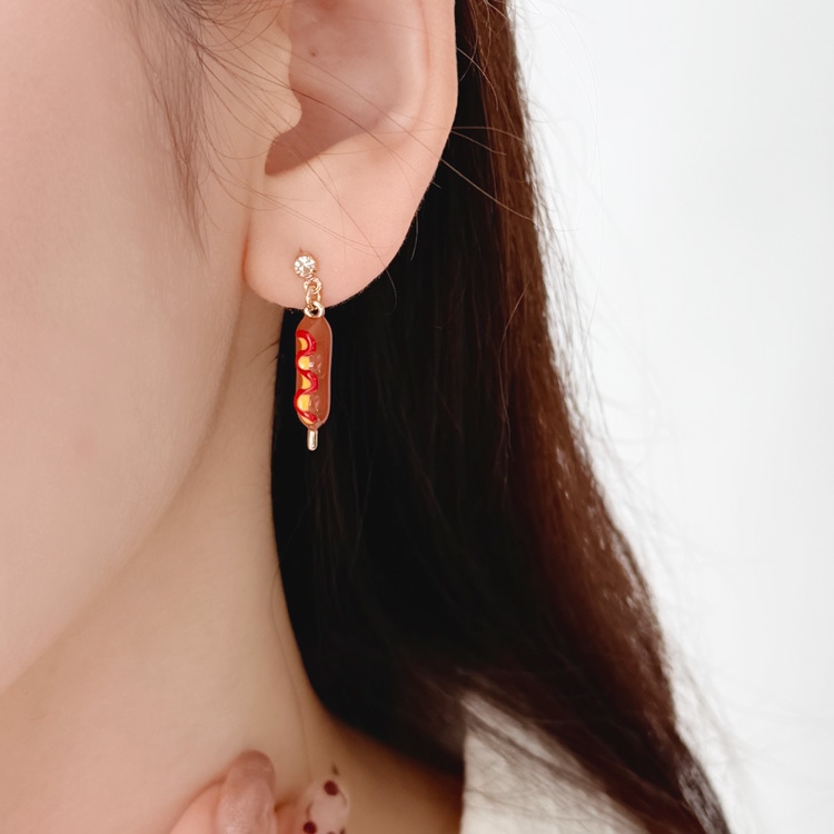 P-1234) ポテト＆ホットドッグチタンピアス | ビーズ・パーツなどの