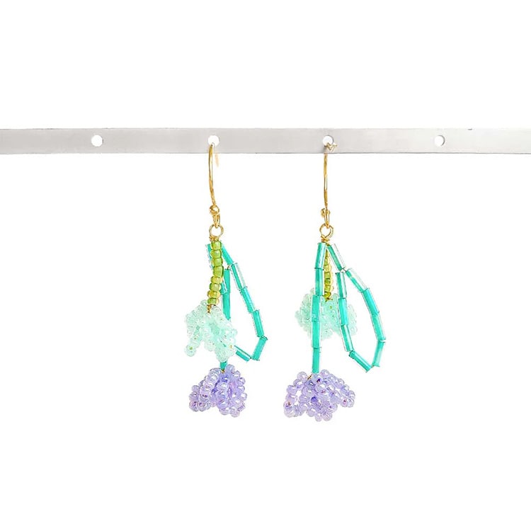 P-796) チューリップフックピアス | ビーズ・パーツなどのハンドメイド