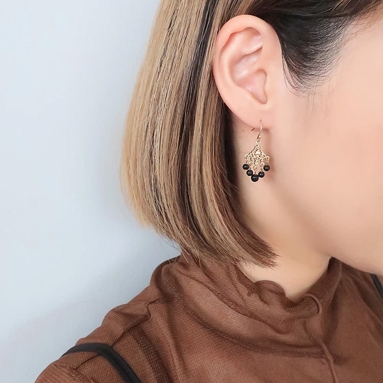 P-886) シャンデリアフックピアス | ビーズ・パーツなどのハンドメイド