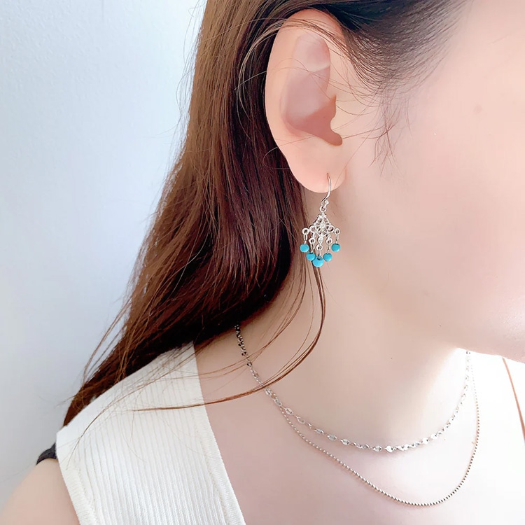 P-886) シャンデリアフックピアス | ビーズ・パーツなどのハンドメイド