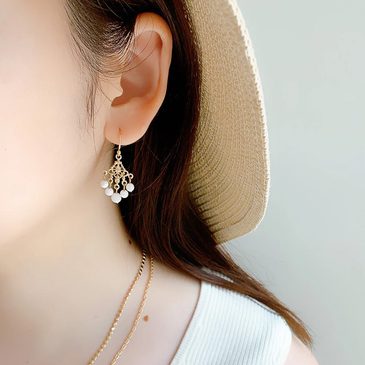 P-886) シャンデリアフックピアス | ビーズ・パーツなどのハンドメイド