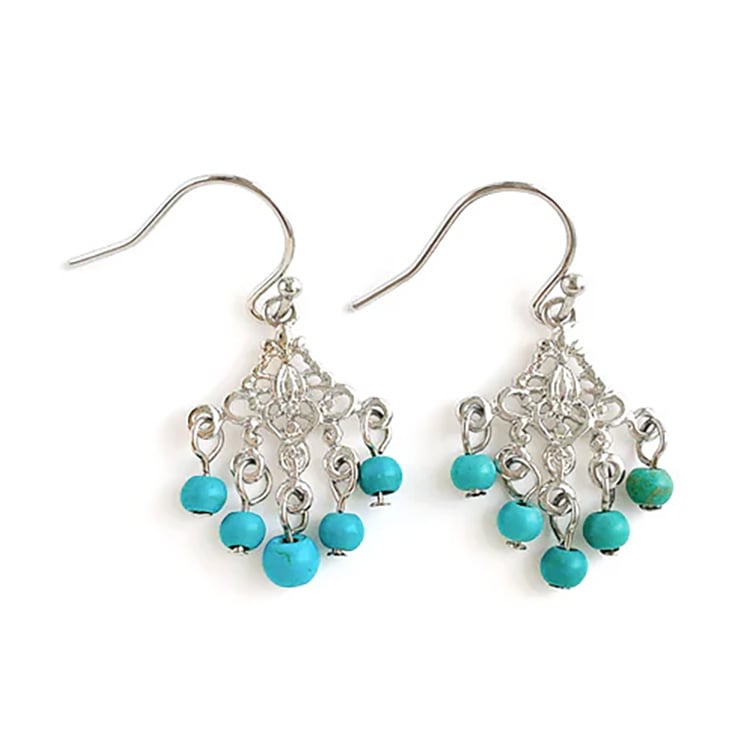 P-886) シャンデリアフックピアス | ビーズ・パーツなどのハンドメイド