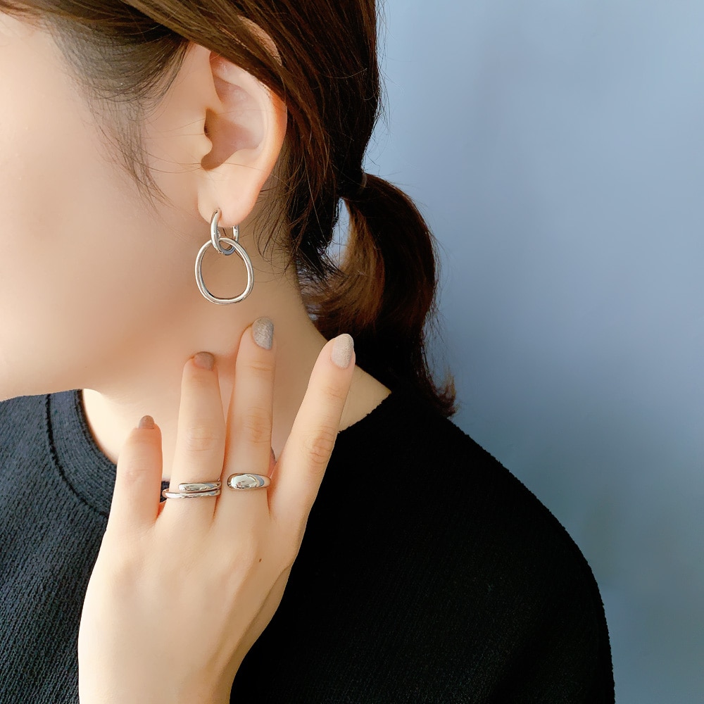 P-941) フープデザインチタンピアス | ビーズ・パーツなどの