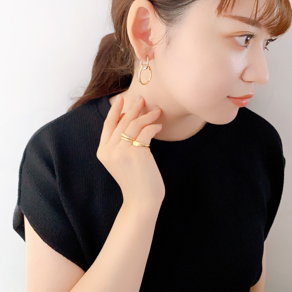 P-941) フープデザインチタンピアス | ビーズ・パーツなどの