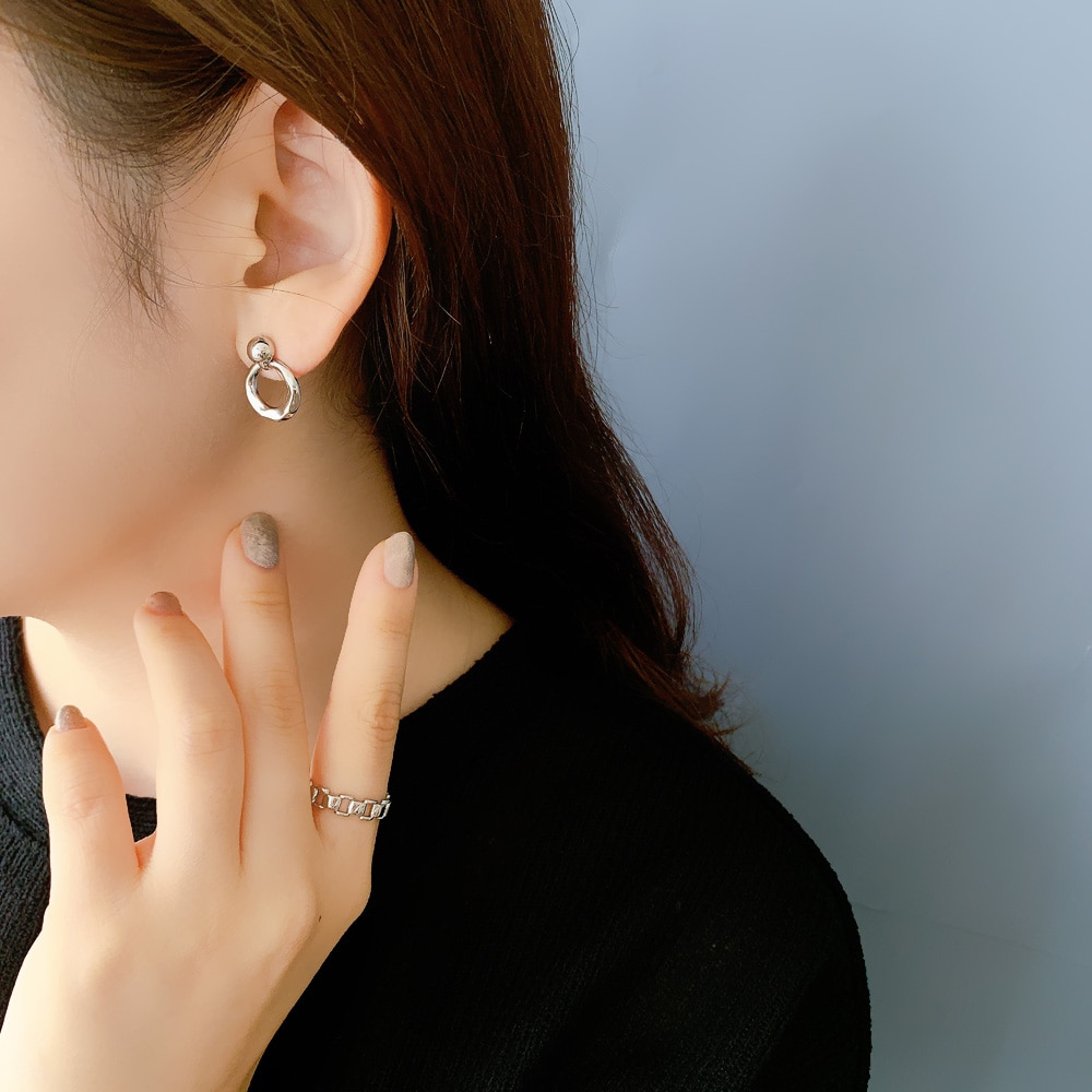 P-939) サークルチタンピアス | ビーズ・パーツなどのハンドメイド