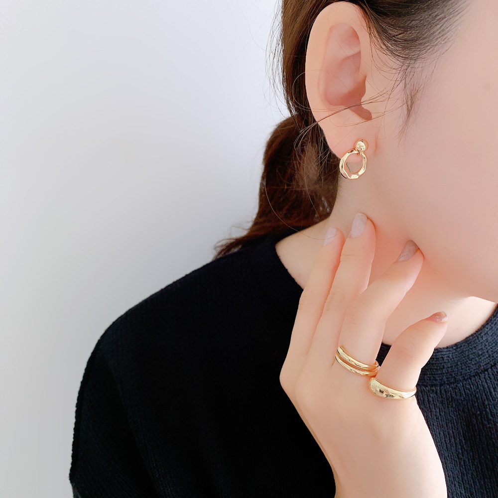 P-939) サークルチタンピアス | ビーズ・パーツなどのハンドメイド