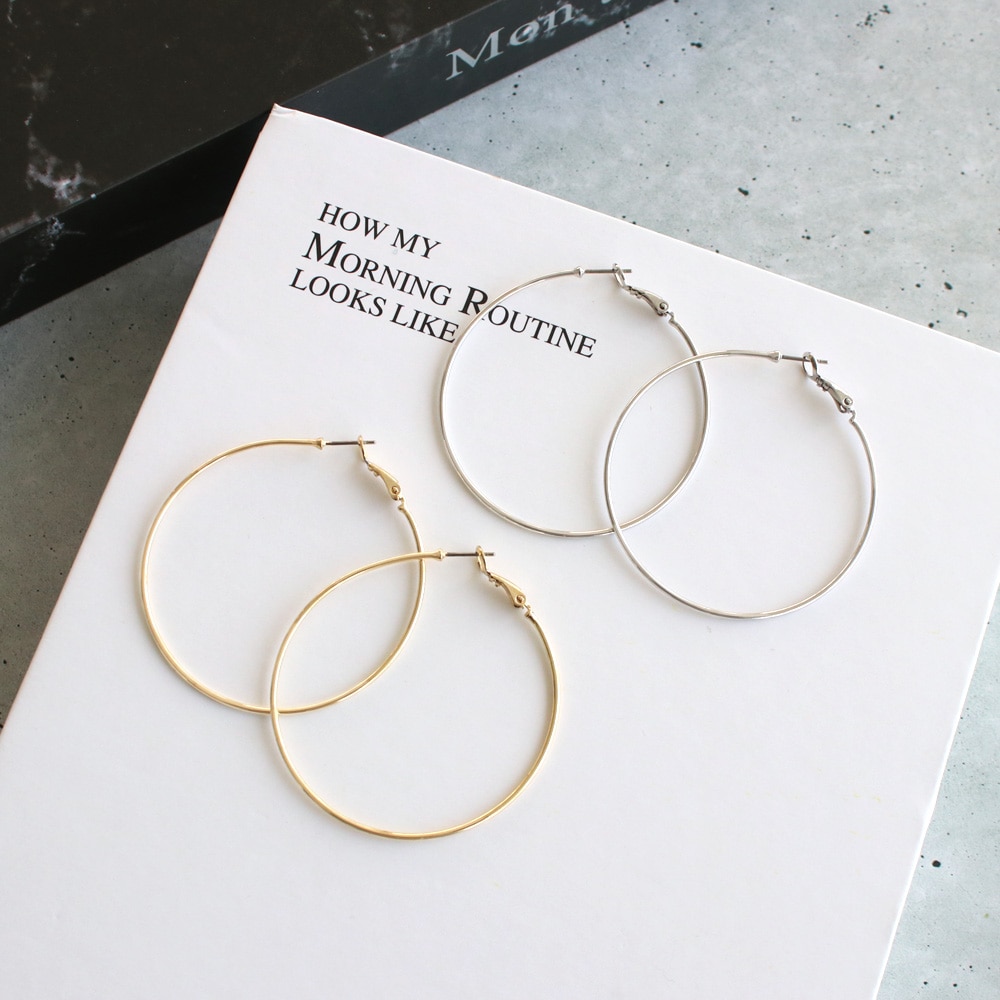 P-1054) メタルフープチタンピアス | ビーズ・パーツなどの