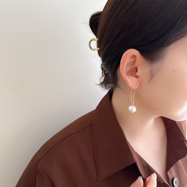 P-1133) 1粒パールアメリカンピアス | ビーズ・パーツなどの