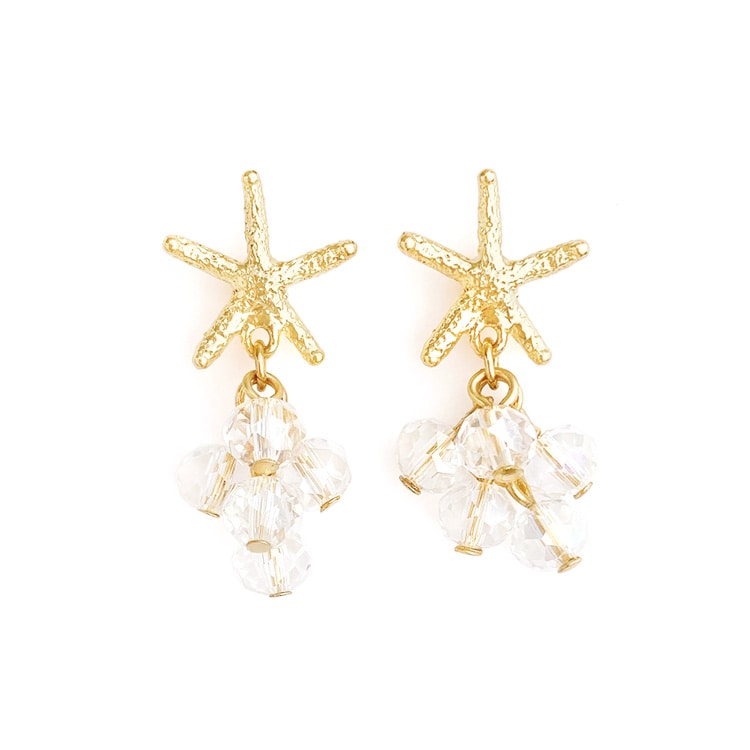 P-1110) シャラシャラヒトデチタンピアス | ビーズ・パーツなどの