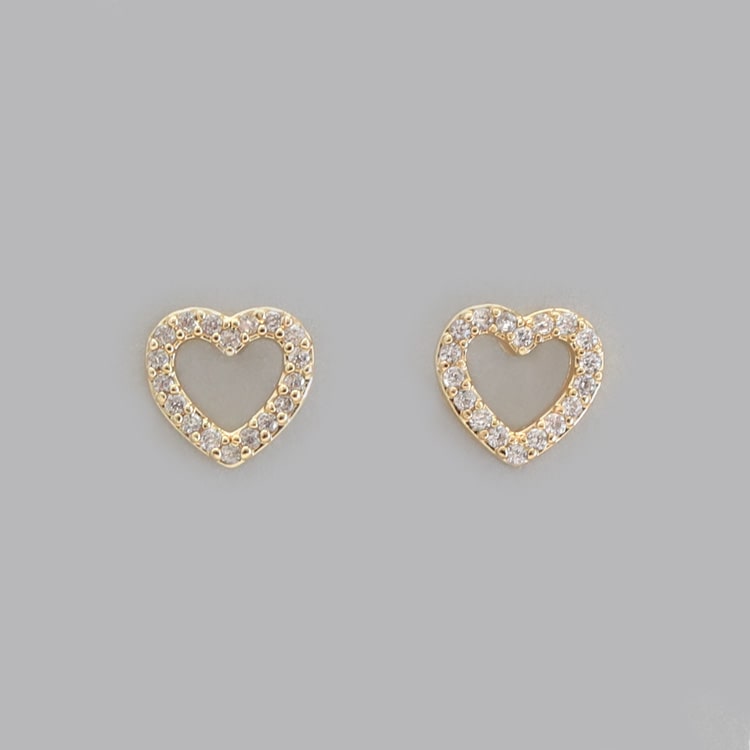 P-1208) パヴェハートピアス / ステンレス / キュービックジルコニア