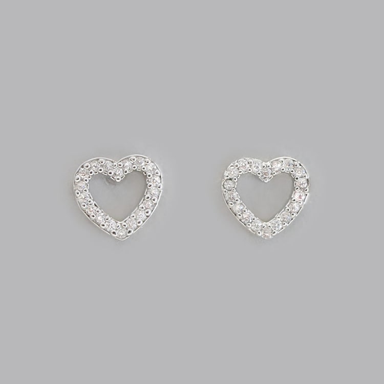 P-1208) パヴェハートピアス / ステンレス / キュービックジルコニア