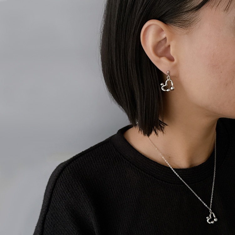 P-1143) ハートスウィングピアス | ビーズ・パーツなどのハンドメイド