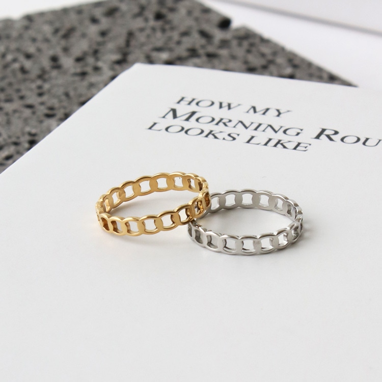 K14WG イニシャルM　かわいいチェーンリング K14WG イニシャルM かわいいチェーンリング