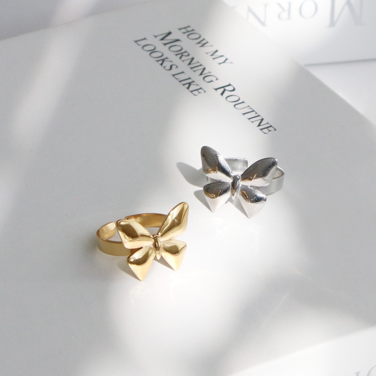 R-489) バタフライリング / ステンレス | ビーズ・パーツなどの