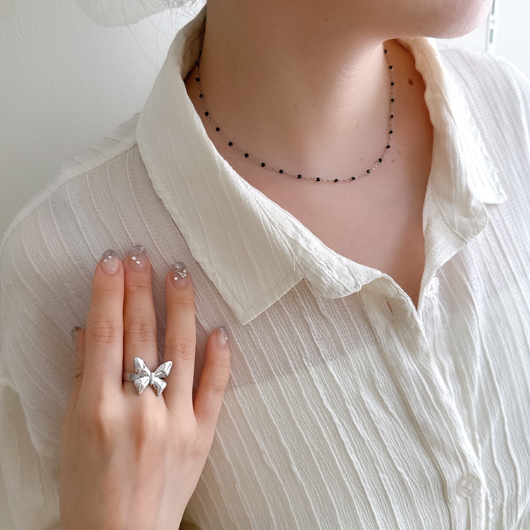 R-489) バタフライリング / ステンレス | ビーズ・パーツなどの