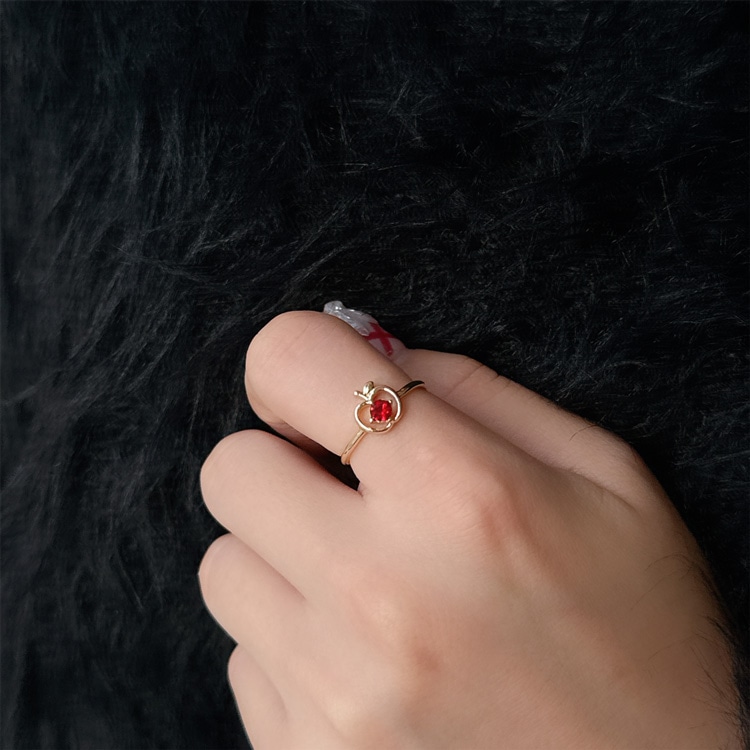 R-506) リンゴモチーフリング | ビーズ・パーツなどのハンドメイド