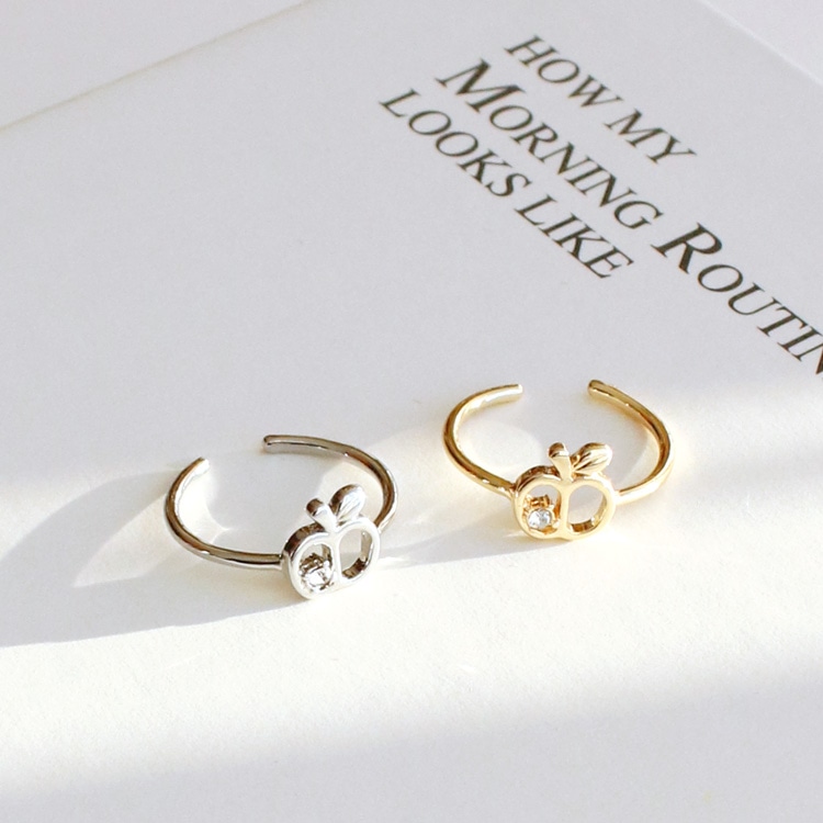 R-503) リンゴモチーフリング | ビーズ・パーツなどのハンドメイド