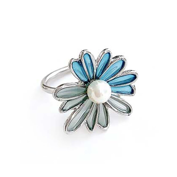 R-338) バイカラーフラワーリング | ビーズ・パーツなどのハンドメイド